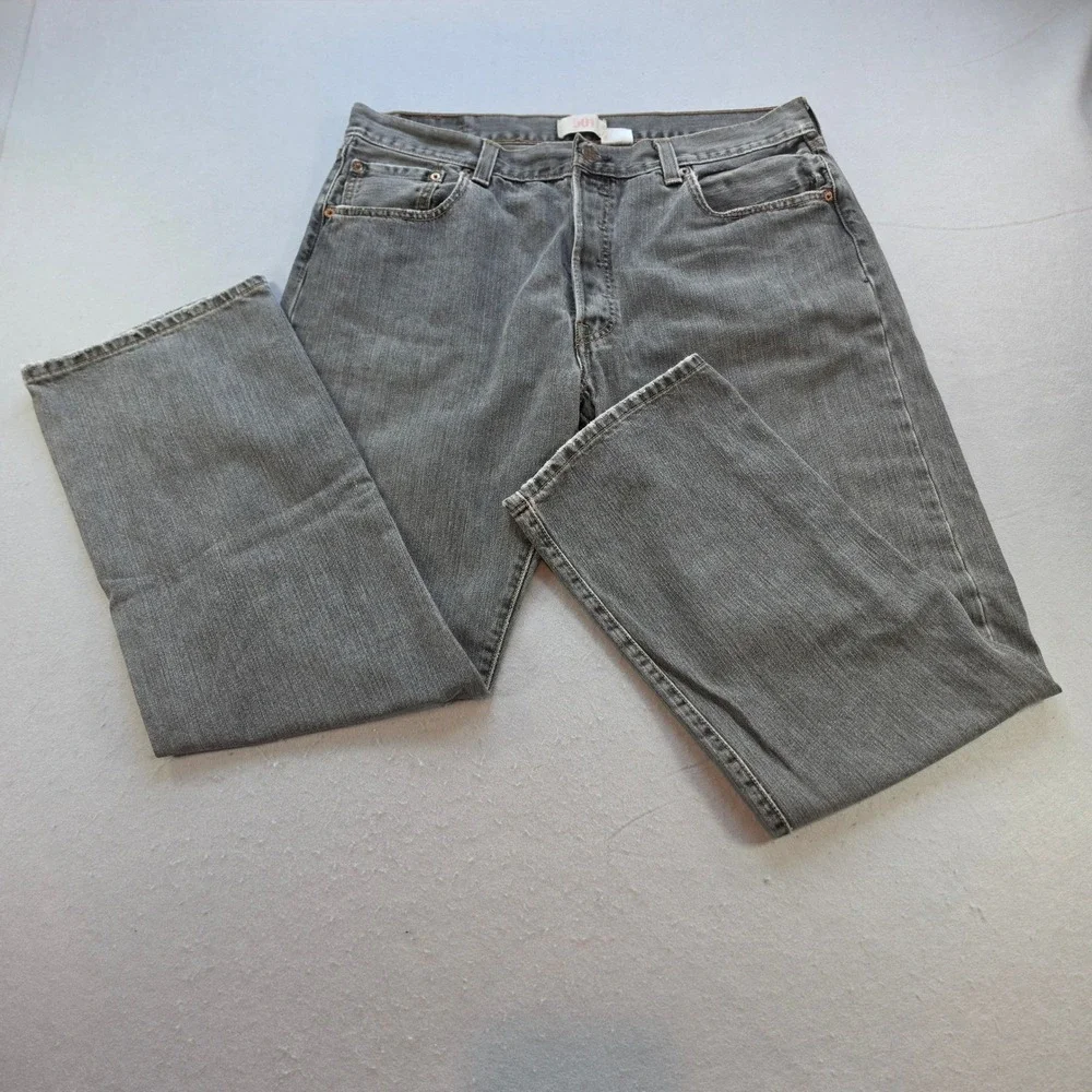 Levi's 501 Original Fit Mens Jeans 36x30 Grey Denim Button Fly Straight Leg 2008